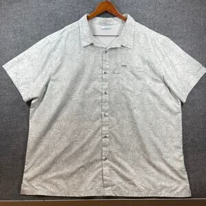 Columbia PFG Super Slack Tide Camp Shirt Men's 4X Big White Floral Allover